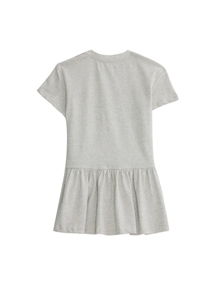 Cute Dress Baby Girls Summer Clothes 2025 Cotton Short sleeved Dress Bow necklace Print Princess Dress Child Everyday Wear Skirt
